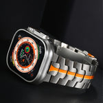 Cinturino per orologio in acciaio al titanio con fibbia a doppia chiusura, For Apple Watch Series 4 44mm, For Apple Watch Series 4 40mm, For Apple Watch Series 3 38mm, For Apple Watch Series 3 42mm, For Apple Watch Series 2 42mm                        ...