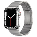Cinturino per orologio in metallo titanio con barre a molla con articolazione in bambù a perla singola PG65, For Apple Watch Series 10 46mm, For Apple Watch Series 10 42mm, For Apple Watch SE 2023 44mm, For Apple Watch SE 2023 40mm                     ...