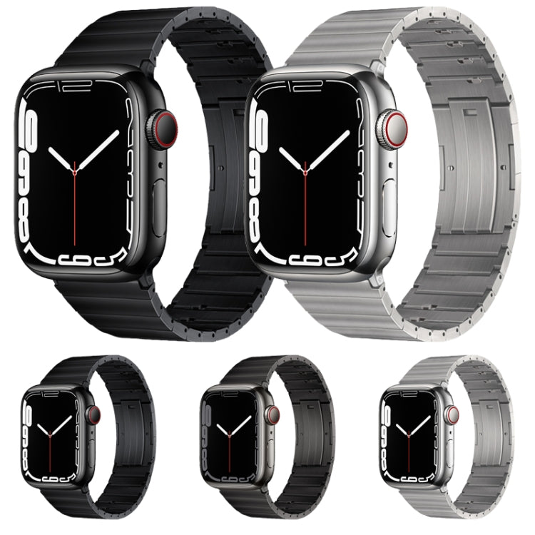 Cinturino per orologio in metallo titanio con barre a molla con articolazione in bambù a perla singola PG65, For Apple Watch Series 10 46mm, For Apple Watch Series 10 42mm, For Apple Watch SE 2023 44mm, For Apple Watch SE 2023 40mm                     ...