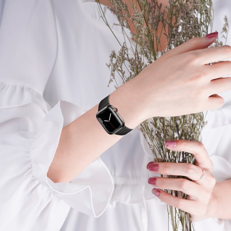 Cinturino per orologio in metallo titanio con barre a molla con articolazione in bambù a perla singola PG65, For Apple Watch Series 10 46mm, For Apple Watch Series 10 42mm, For Apple Watch SE 2023 44mm, For Apple Watch SE 2023 40mm                     ...
