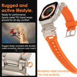 Cinturino per orologio in TPU con connettore in acciaio inossidabile, For Apple Watch Series 2 42mm