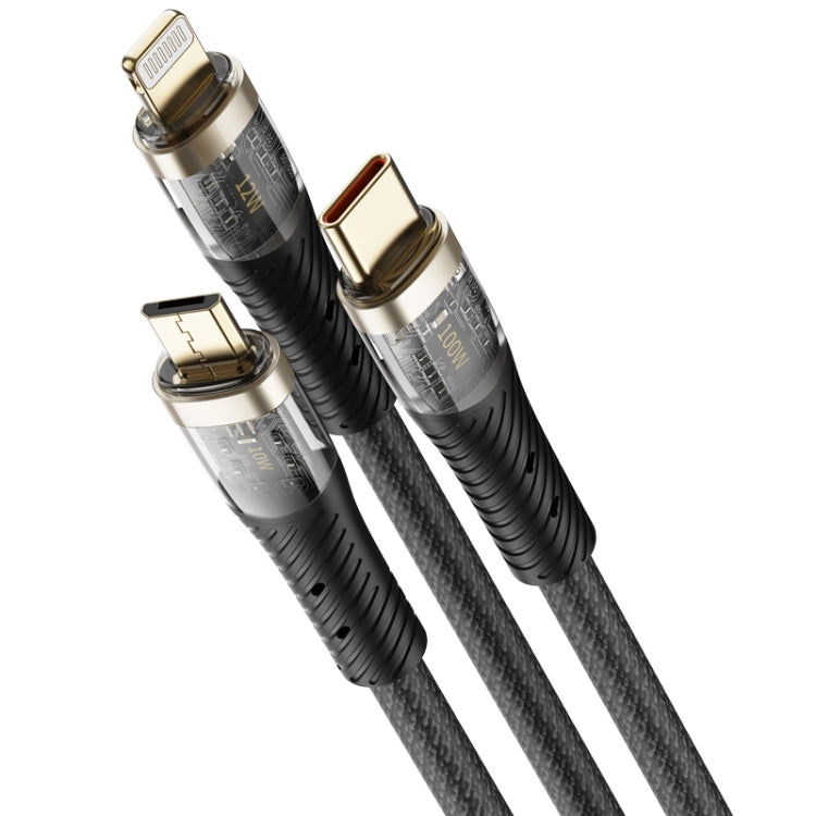 Cavo ricarica rapida USB-C 3 in 1 ROCK G20 1,5 m 100W