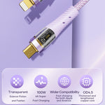 Cavo ricarica rapida USB-C 3 in 1 ROCK G20 1,5 m 100W