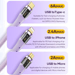 Cavo ricarica rapida USB-C 3 in 1 ROCK G20 1,5 m 100W