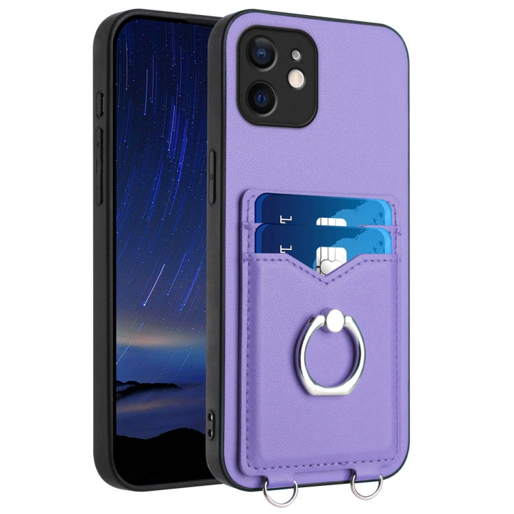 Custodia per cellulare con porta carte ad anello R20, For iPhone 12 mini, For iPhone 11 Pro Max, For iPhone 11, For iPhone 11 Pro
