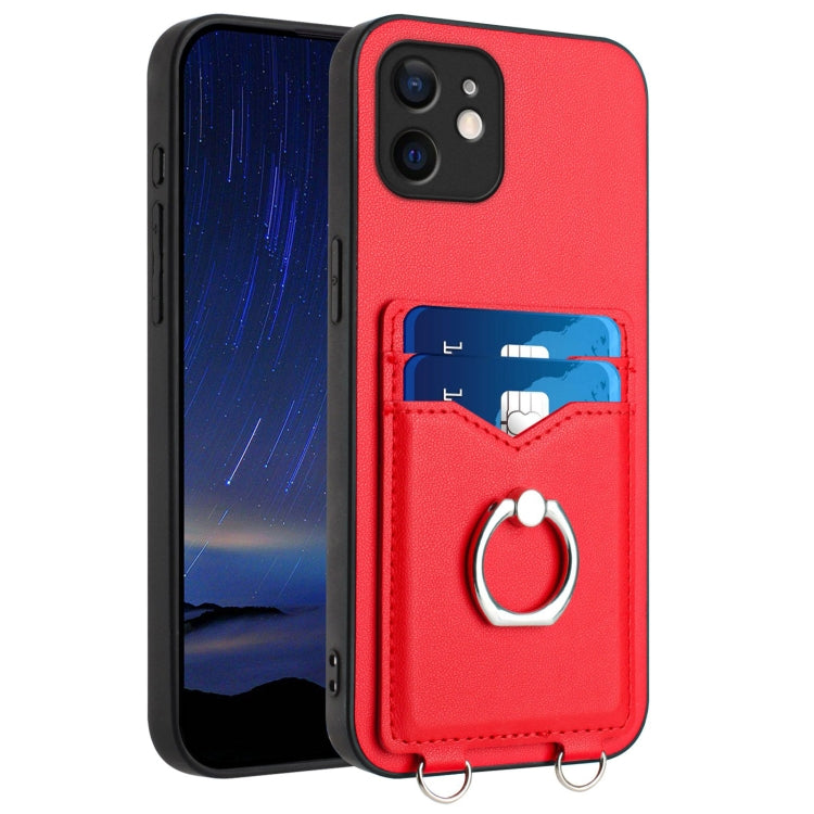 Custodia per cellulare con porta carte ad anello R20, For iPhone 12 mini, For iPhone 11 Pro Max, For iPhone 11, For iPhone 11 Pro