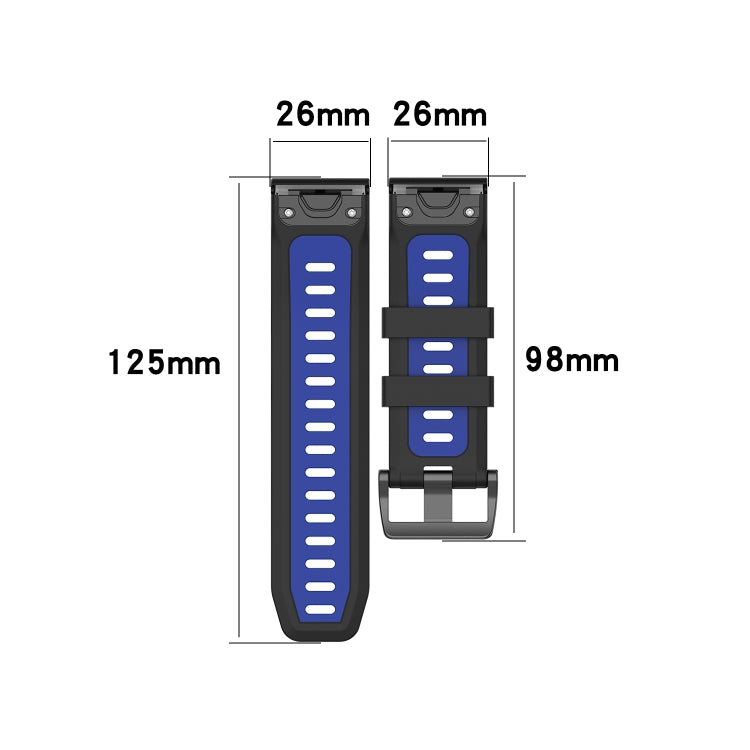 Cinturino in silicone bicolore per Garmin Fenix 6X