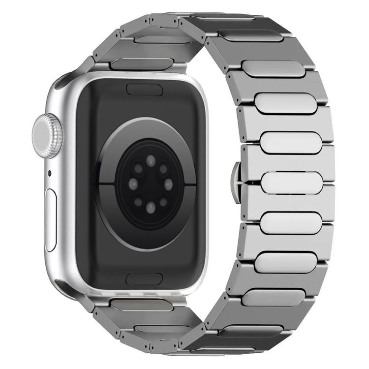 Cinturino per orologio in lega di titanio con fibbia ovale a farfalla, For Apple Watch SE 2023 44mm, For Apple Watch Ultra 2 49mm, For Apple Watch Series 9 45mm, For Apple Watch Ultra 49mm, For Apple Watch Series 8 45mm, For Apple Watch SE 2022 44mm