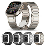 Cinturino per orologio in lega di titanio con fibbia ovale a farfalla, For Apple Watch SE 2023 44mm, For Apple Watch Ultra 2 49mm, For Apple Watch Series 9 45mm, For Apple Watch Ultra 49mm, For Apple Watch Series 8 45mm, For Apple Watch SE 2022 44mm
