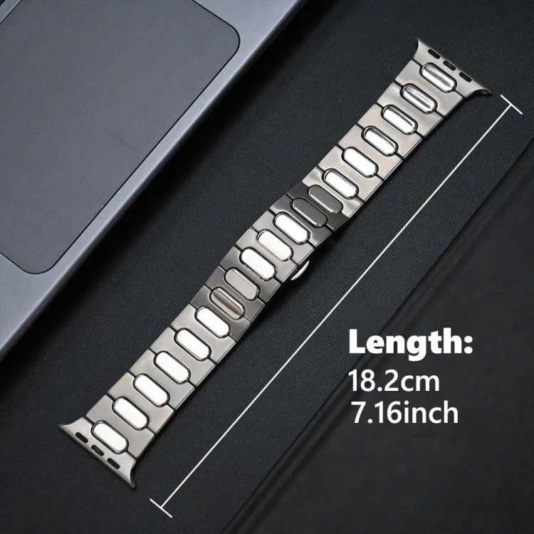 Cinturino per orologio in lega di titanio con fibbia ovale a farfalla, For Apple Watch SE 2023 44mm, For Apple Watch Ultra 2 49mm, For Apple Watch Series 9 45mm, For Apple Watch Ultra 49mm, For Apple Watch Series 8 45mm, For Apple Watch SE 2022 44mm