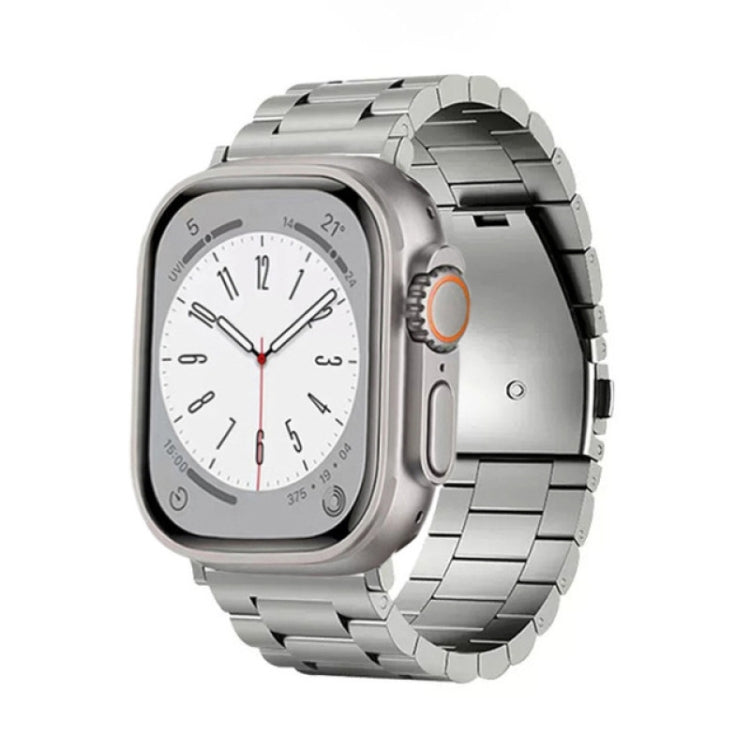 Cinturino per orologio in lega di titanio con fibbia piatta a 3 perline, For Apple Watch Series 5 44mm, For Apple Watch Series 5 40mm, For Apple Watch Series 4 44mm, For Apple Watch Series 4 40mm, For Apple Watch Series 3 38mm                          ...