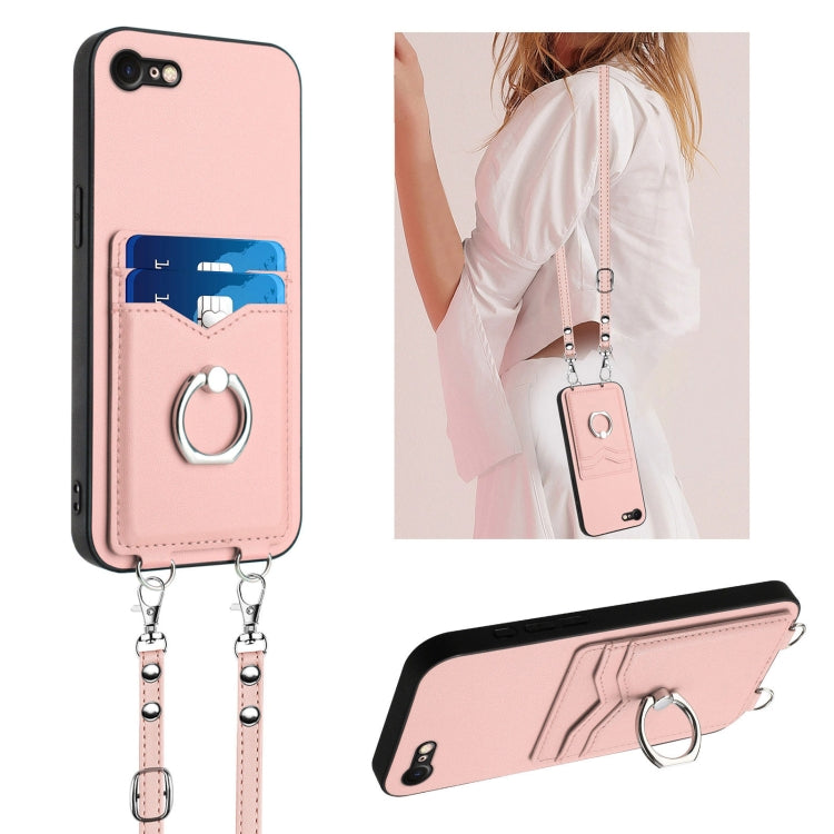 Custodia per telefono porta carte con anello in corda a tracolla R20, For iPhone SE 2022 / SE 2020 / 8, For iPhone 13 Pro Max, For iPhone 13 Pro, For iPhone 13