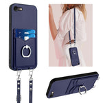 Custodia per telefono porta carte con anello in corda a tracolla R20, For iPhone SE 2022 / SE 2020 / 8, For iPhone 13 Pro Max, For iPhone 13 Pro, For iPhone 13