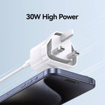 Caricabatterie rapido GaN USB-C 30W USAMS CC253 UK