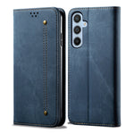 Custodia in pelle flip orizzontale con texture denim per Samsung Galaxy S26+ 5G