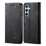 Custodia in pelle flip orizzontale con texture denim per Samsung Galaxy S26+ 5G