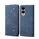 Custodia in pelle flip orizzontale con texture denim per Samsung Galaxy S26+ 5G
