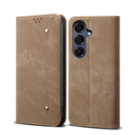 Custodia in pelle flip orizzontale con texture denim per Samsung Galaxy S26+ 5G