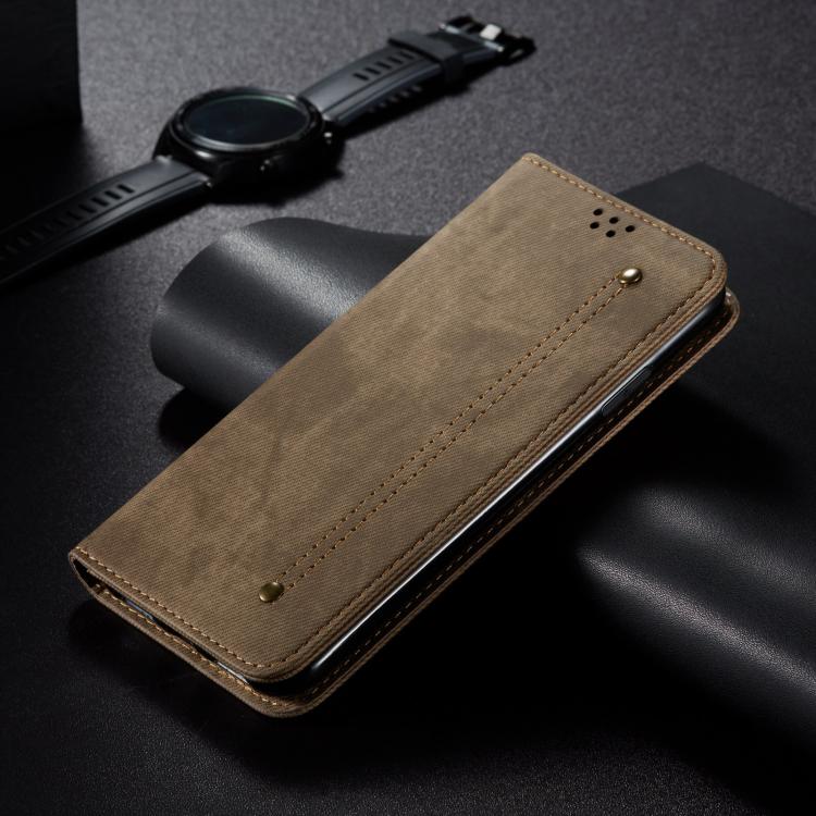 Custodia in pelle flip orizzontale con texture denim per Samsung Galaxy S26+ 5G