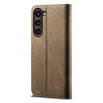 Custodia in pelle flip orizzontale con texture denim per Samsung Galaxy S26+ 5G