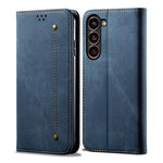 Custodia in pelle flip orizzontale con texture denim per Samsung Galaxy S26+ 5G