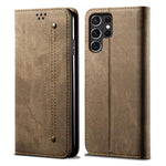 Custodia in pelle flip orizzontale con texture denim per Samsung Galaxy S26+ 5G