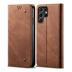 Custodia in pelle flip orizzontale con texture denim per Samsung Galaxy S26+ 5G