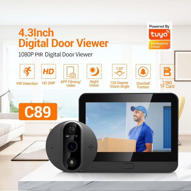 ESCAM C89 Spia Digitale Porta 4,3" 1080P con WiFi