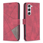 Custodia in pelle con texture a rombi e fibbia magnetica per Samsung Galaxy S25