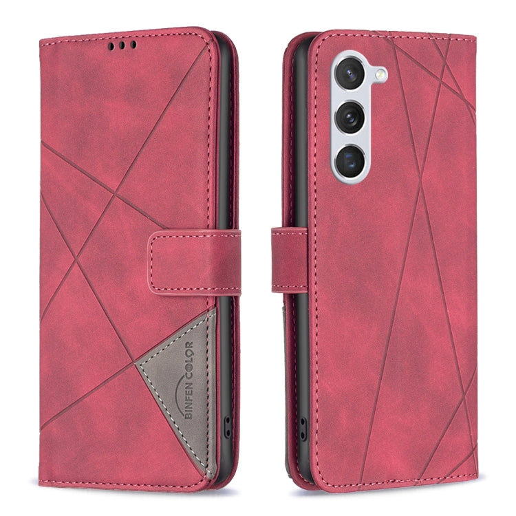 Custodia in pelle con texture a rombi e fibbia magnetica per Samsung Galaxy S25
