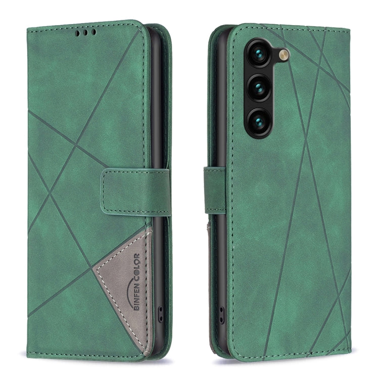 Custodia in pelle con texture a rombi e fibbia magnetica per Samsung Galaxy S25