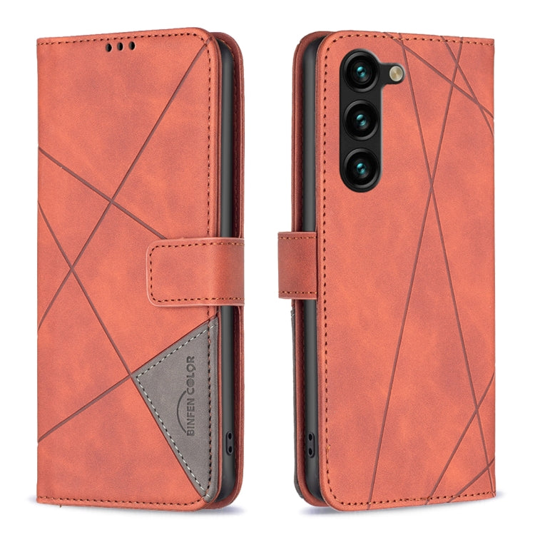 Custodia in pelle con texture a rombi e fibbia magnetica per Samsung Galaxy S25