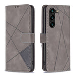 Custodia in pelle con texture a rombi e fibbia magnetica per Samsung Galaxy S25