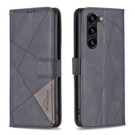 Custodia in pelle con texture a rombi e fibbia magnetica per Samsung Galaxy S25