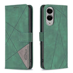 Custodia in pelle con texture a rombi e fibbia magnetica per Samsung Galaxy S25