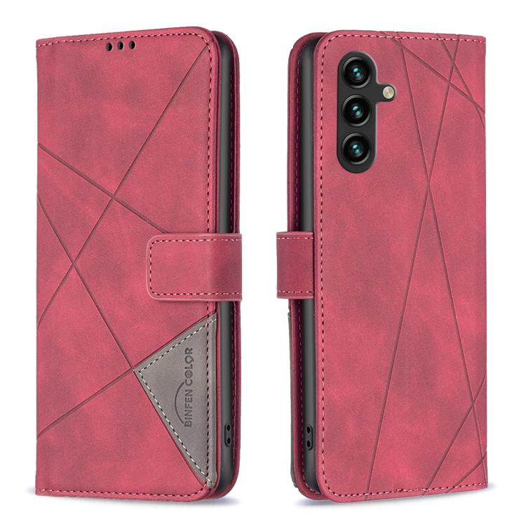 Custodia in pelle con texture a rombi e fibbia magnetica per Samsung Galaxy S25
