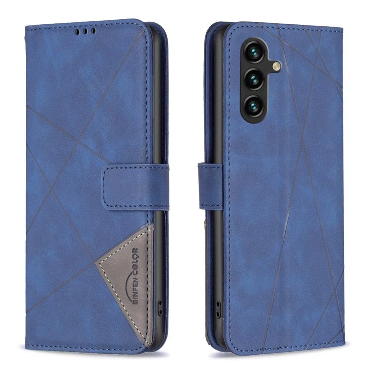 Custodia in pelle con texture a rombi e fibbia magnetica per Samsung Galaxy S25