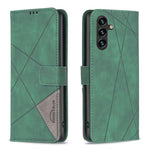 Custodia in pelle con texture a rombi e fibbia magnetica per Samsung Galaxy S25