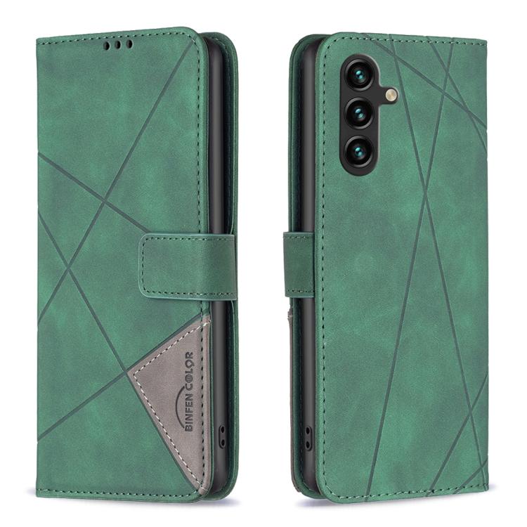 Custodia in pelle con texture a rombi e fibbia magnetica per Samsung Galaxy S25