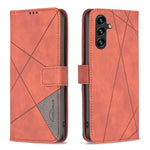 Custodia in pelle con texture a rombi e fibbia magnetica per Samsung Galaxy S25