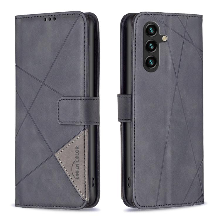 Custodia in pelle con texture a rombi e fibbia magnetica per Samsung Galaxy S25