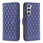 Custodia in pelle con portafoglio a reticolo diamantato per Samsung Galaxy S25
