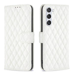 Custodia in pelle con portafoglio a reticolo diamantato per Samsung Galaxy S25
