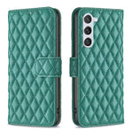 Custodia in pelle con portafoglio a reticolo diamantato per Samsung Galaxy S25