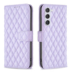 Custodia in pelle con portafoglio a reticolo diamantato per Samsung Galaxy S25