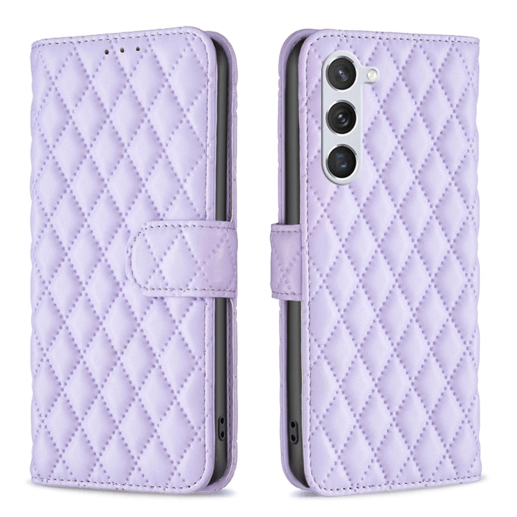 Custodia in pelle con portafoglio a reticolo diamantato per Samsung Galaxy S25