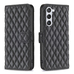 Custodia in pelle con portafoglio a reticolo diamantato per Samsung Galaxy S25