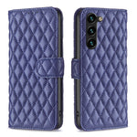 Custodia in pelle con portafoglio a reticolo diamantato per Samsung Galaxy S25