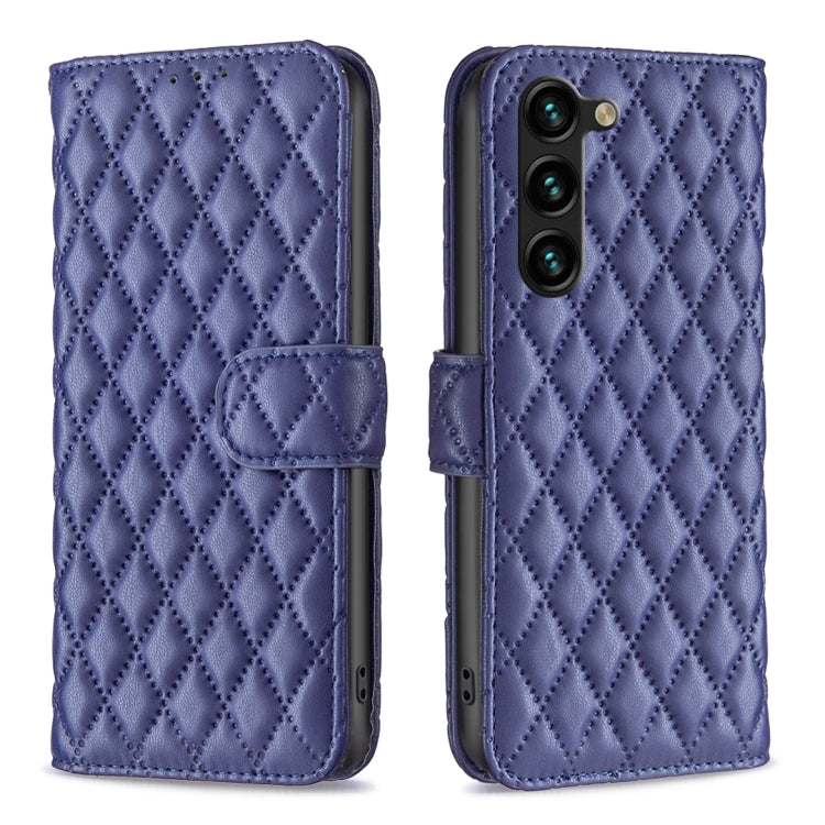 Custodia in pelle con portafoglio a reticolo diamantato per Samsung Galaxy S25