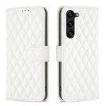 Custodia in pelle con portafoglio a reticolo diamantato per Samsung Galaxy S25